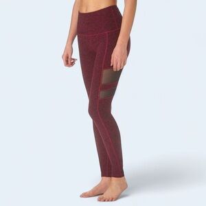 Beyond Yoga Spacedye Leggings Womens Small Mesh Panel Berry Maroon High Waist